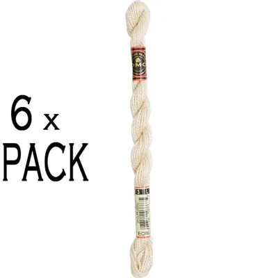 Produktbild von 6 Stück DMC Perlenfaden, Stärke 3, 15 Meter, Farbe 115a/3 - Ecru