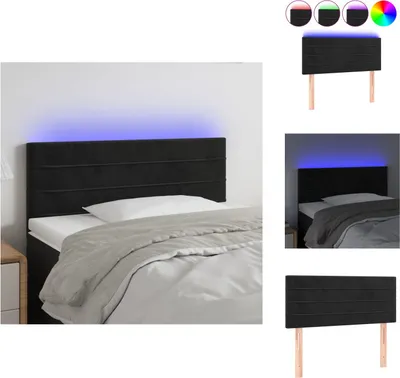 Immagine prodotto di testiera vidaXL LED nera 90x5x78/88 cm in velluto - Testata e piedi