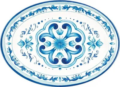 Image de Plateau de service Blues ovale petit