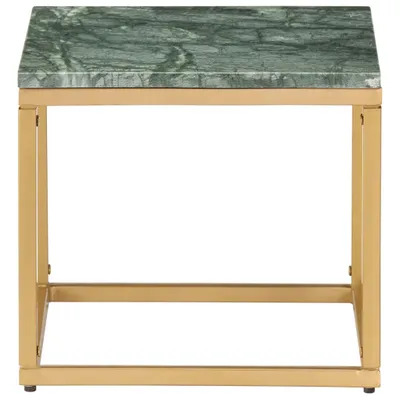 Image de vidaXL Table basse verte 40×40×35 cm Pierre véritable imitation marbre