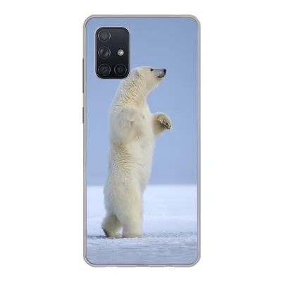 Produktbild von MuchoWow® Handyhülle Schutzhülle Hülle für Samsung Galaxy A51 Eisbär - Lustig - Schnee - Kinder - Jungen - Mädchen - Kind Silikon Softcase Handy Hülle - Schutzabdeckung