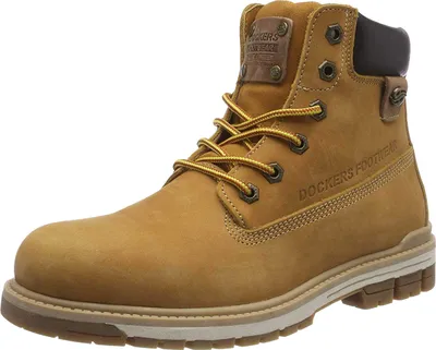 A single brown Dockers boot is shown against a white background.