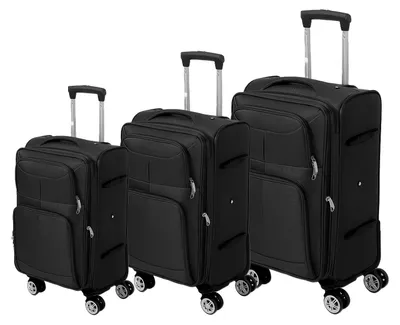 Image de Ensemble de valises de voyage - Valise à roulettes - Valise cabine - Ensemble de 3 pièces - En tissu Oxford