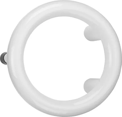 Image de Poignée de porte Eco ronde pour cloison ø 210mm LA 100mm - Poignée de porte avec butée, plastique blanc