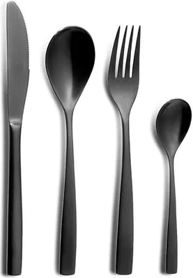 Produktbild von Comas Besteckset Barcelona Black 24-tlg., Tafelbesteck, PVD-beschichtet, Edelstahl, 6323