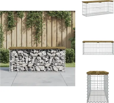 Produktbild von vidaXL Gartenbank aus Gabionen 103x31,5x42 cm Kiefernholz Imprägniert -  Gartenbänke