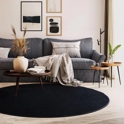 Immagine prodotto di Tappeto Steffensmeier a pelo corto Cambridge Young rotondo | Moderno e colorato | Nero, dimensioni: Ø 200 cm