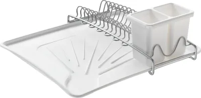 Produktbild von METALTEX SpaceTex 35 x 31 x 12 cm - Spülkorb mit Bestecksammler und Abtropfschale aus Kunststoff, Chromotherm / Geschirrkorb / Abtropfgestell