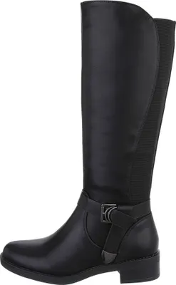 Produktbild von Ital-Design Damen Stiefel Leicht gefüttert Lederoptik, Synthetikoptik Flache Stiefel 85757831 Schwarz Gr.  36