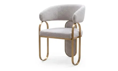 Obrázek produktu pro Židle, bílá, moderní, zlatý rám, elegantní, pohodlná, nadčasový design, stylová