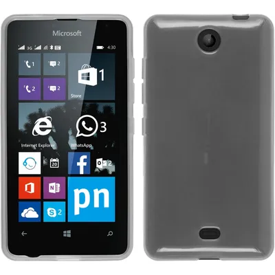 Produktbild von PhoneNatic Case kompatibel mit Microsoft Lumia 430 Dual - weiß Silikon Hülle transparent + 2 Schutzfolien