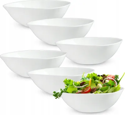 Obrázek produktu pro KADAX salátové mísy "Bleia", bílá Salátová mísa, 19 cm, sada 6 misek, servírovací nádobí