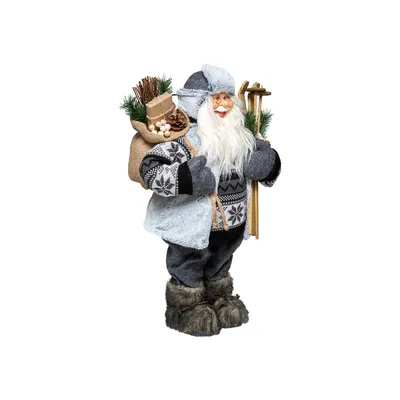 Produktbild von Weihnachtsmannfigur mit Skiern