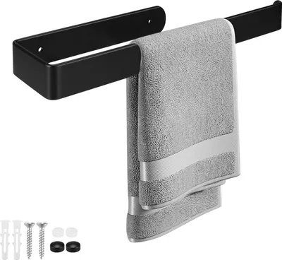 Produktbild von Handtuchhalter schwarz - Wandmontage - rostfrei - 29,5 cm
