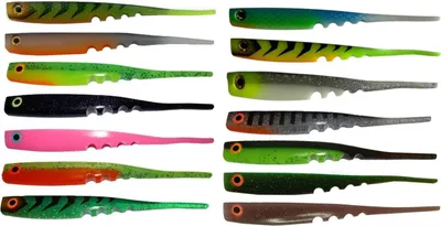 Produktbild von KSM River Fighters Pin Tail 20cm - 2 Gummiköder, Farbe:Motoroil Chartreuse