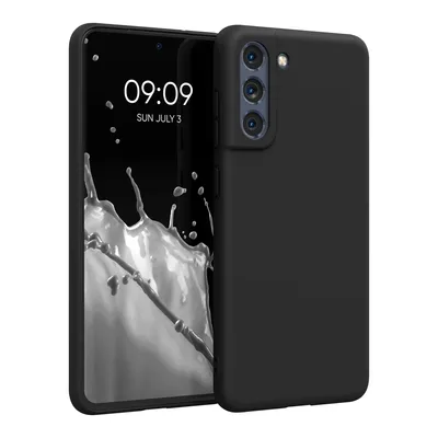 Produktbild von kwmobile Hülle kompatibel mit Samsung Galaxy S21 FE Hülle - weiches TPU Silikon Case - Cover geeignet für kabelloses Laden - Schwarz matt