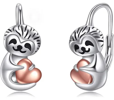 Produktbild von Ohrringe 925 Sterling Silber Einhorn Faultier Axolotl Leverback für Damen Mädchen