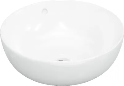 Produktbild von Waschbecken Weiß 44x17 cm Keramik Rund