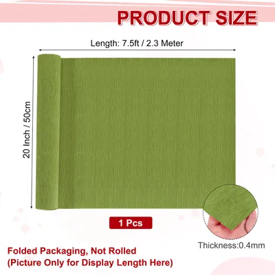 Produktbild von Krepppapier zum Basteln Ersatz Werkzeug 7,5 Fu? lang 20 Zoll breit 2 Stš¹ck Olivgrš¹n