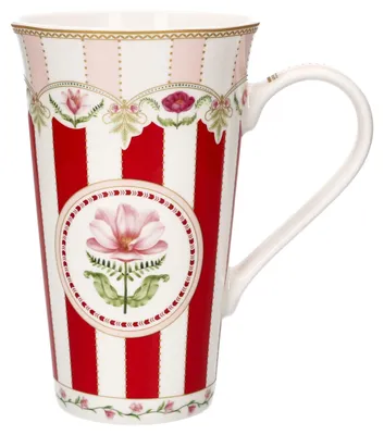 Zdjęcie produktu dla Kubek Jumbob z motywem kwiatowym, porcelanowy, 440 ml – duży kubek do herbaty lub kawy