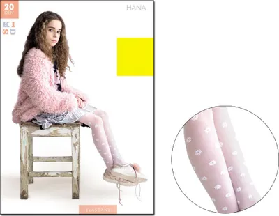 Produktbild von Geblümte Strumpfhose für Mädchen 20den Bianco 134-140