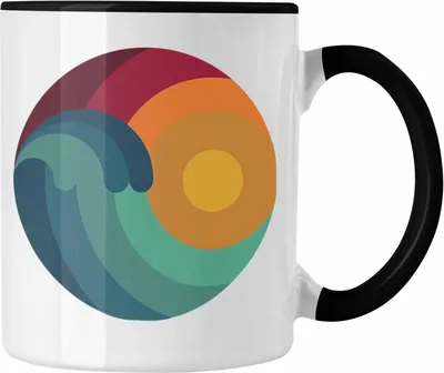 Produktbild von Trendation - Kitesurfing Tasse Geschenk für Kitesurfer Geschenkidee Retro Vintage Grafiken (Schwarz)