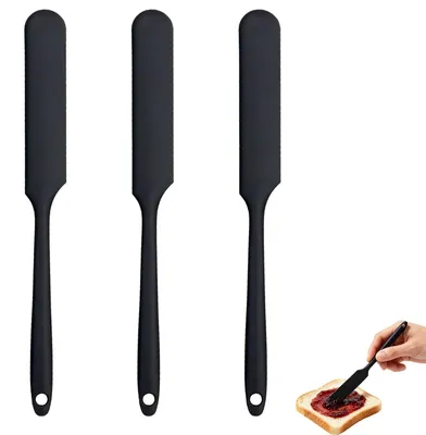 3 Silikonspachteln, hitzebeständig bis 315 °C, 24,5 cm, spülmaschinengeeignet
