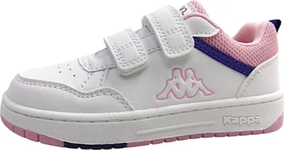 Image de Kappa Chaussures pour filles, baskets à velcro, blanches, pour les loisirs, pointure : 33 EU