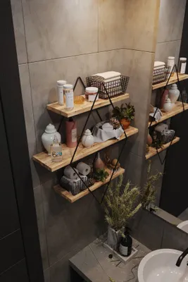 Produktbild von Skye Decor, Prizma Raf, Büyük Boy Salon Tipi 2, Wandregale, Gold, Holz, 70 x 60 x 16 cm