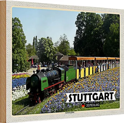Produktbild von Holzschild Städte Stuttgart Killesbergbahn Park 30x20cm