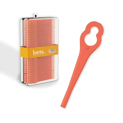 Produktbild von beos® 100x Premium Ersatzmesser-Set für Einhell, Bosch, CMI Rasentrimmer – Kunststoffmesser für Freischneider