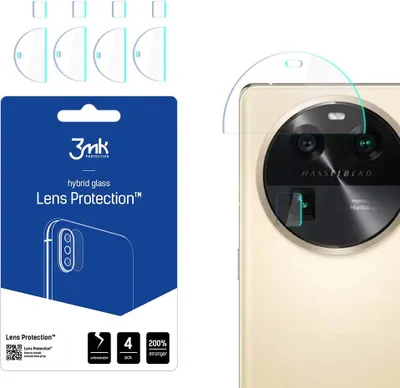 Produktbild von 3mk Hybridglas Lens Protection für Oppo Find X6 Kamera Objektiv Kameralinse 0,16mm 6H (4 Stück)