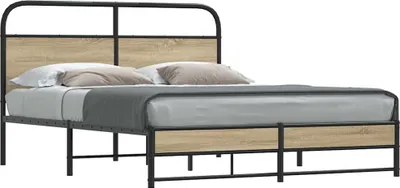 Produktbild von "2026 Promotion" Metallbett ohne Matratze - Räuchereiche - 160x200 cm - Polsterbett CC17617