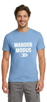 Produktbild von Spreadshirt Wandermodus Ein Männer T-Shirt, 4XL, Carolina Blue