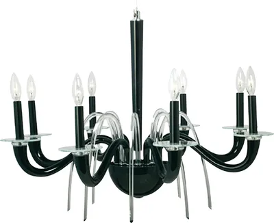 Produktbild von Näve Leuchten Pendelleuchte mit E14 Pendelleuchte mit E14 Pendelleuchten - Deko-Krone 8 flg, Hängelampe aus Kunststoff und Glas in schwarz, E14-Fassung