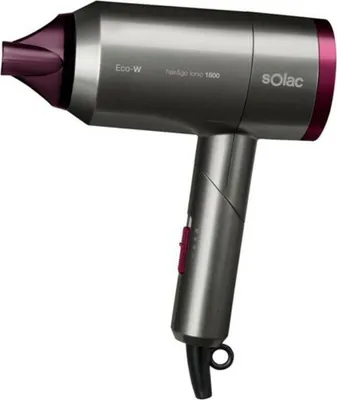 Zdjęcie produktu dla Solac Hair&Go Ionic, Szary, Fioletowy, Kółko do wieszania, 2000 W, 420 g