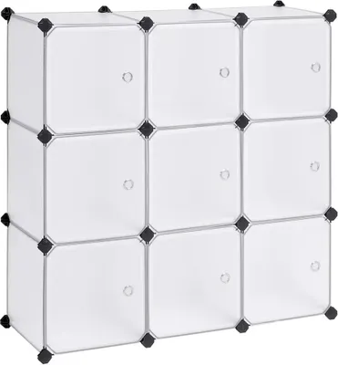 Image de In And OutdoorMatch Étagère à chaussures Kyle - Blanc - Portemanteau - Armoire à chaussures - 9 cubes