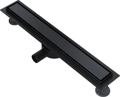 Image de SONNI 60cm écoulement de sol plat caniveaux de douche, siphon réglable à 360°, inox design 2 en 1, avec stop-odeur et tamis à cheveux écoulement sur le bord