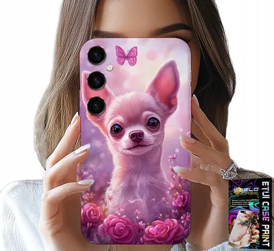 Produktbild von Hülle Für Samsung Galaxy A16 4/5G - Süsser Chihuahua Auf Rosa Hintergrund Mit Blumen