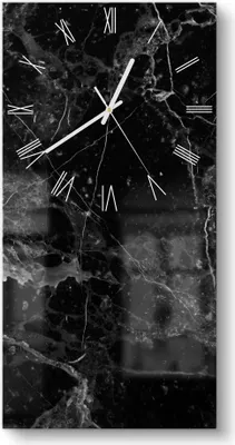 Produktbild von DEQORI Glasuhr 30x60 cm Römisch 'Marmorplatte nah' Wanduhr Glas Uhr Design leise