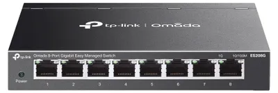Produktbild von TP-Link Omada ES208G Managed L2 Switch 8-Port Gigabit Ethernet Schwarz