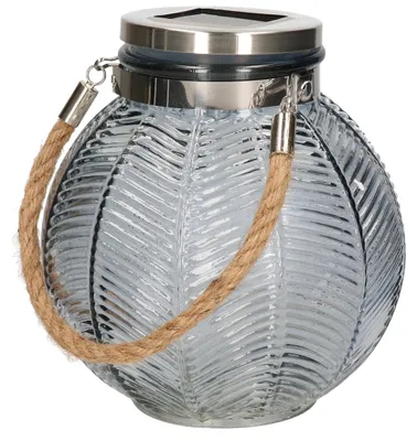 Produktbild von Anna's Collection Laterne - Solar - grau - Glas - 16 cm