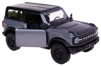 Immagine prodotto di Welly, modello in metallo della Ford Bronco 2023, scala 1:34-39, colore grigio