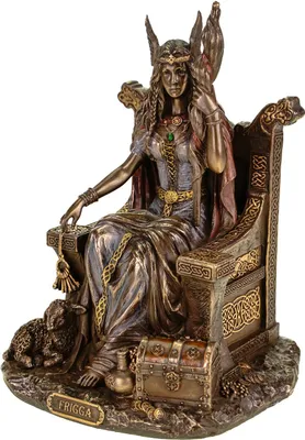 Produktbild von Veronese Germanische Göttin Frigga Frau Odins auf Thron Frigg bronziert Figur