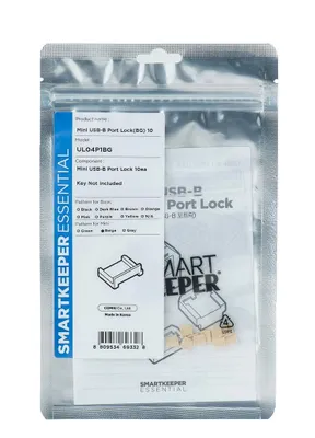 Produktbild von Smartkeeper MUL04P1BG, Schnittstellenblockierung, USB Typ-B, Beige, 10 Stück(e), Polybag, 130 mm