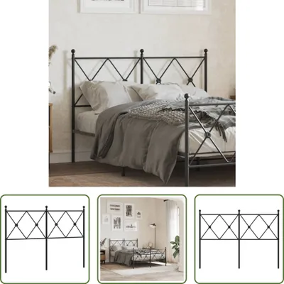 Produktbild von The Living Store Kopfteil Metall Schwarz 120 cm