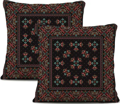 Obrázok produktu pre 2-balenie obliečok na vankúše Plyšové vlákno 45 cm X 45 cm, Dekoračný poťah na vankúš, Mandala, Bohémsky, Boho dekor, Hippie, Retro etno vankúš na gauč, spálňu, obývaciu izbu, farmu
