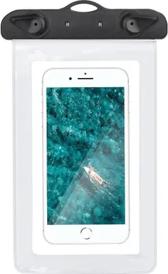 Image de Sac étanche adapté pour téléphone portable avec fermeture en plastique blanc