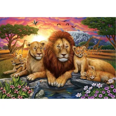 Image de ART PUZZLE Puzzle Famille de lions 1000 pièces