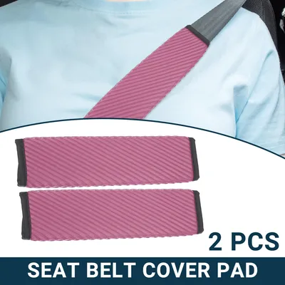 Image de Voiture Siège Ceinture Housse Coussin | Ceinture Sécurité Doux Housses Rose 2 pcs